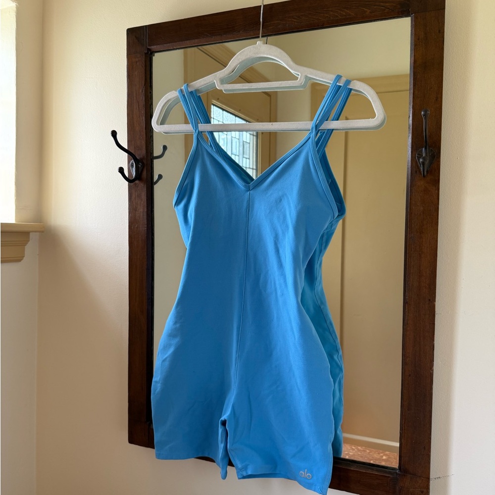 ALO Yoga Blue Strappy Jumpsuit Romper